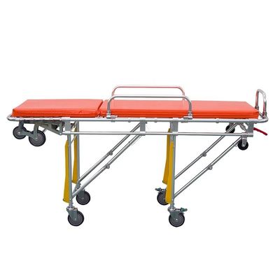 アルミニウム合金 折りたたむ救急車ストレッチャー オレンジ 手術ストレッチャー