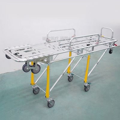 アルミニウム合金 折りたたむ救急車ストレッチャー オレンジ 手術ストレッチャー