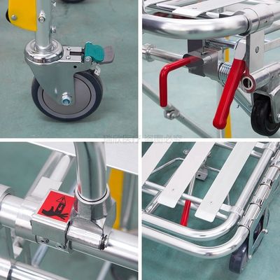 アルミニウム合金 折りたたむ救急車ストレッチャー オレンジ 手術ストレッチャー