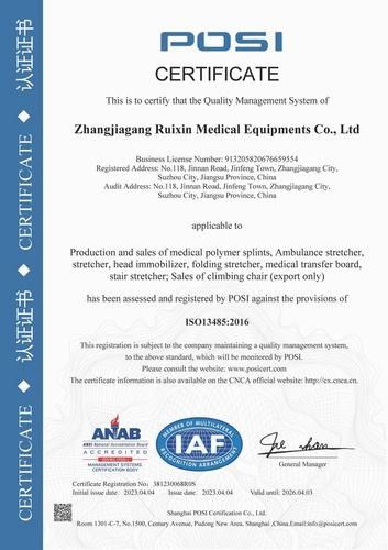 中国 Zhangjiagang Ruixin Medical Equipment Co., Ltd. 認証